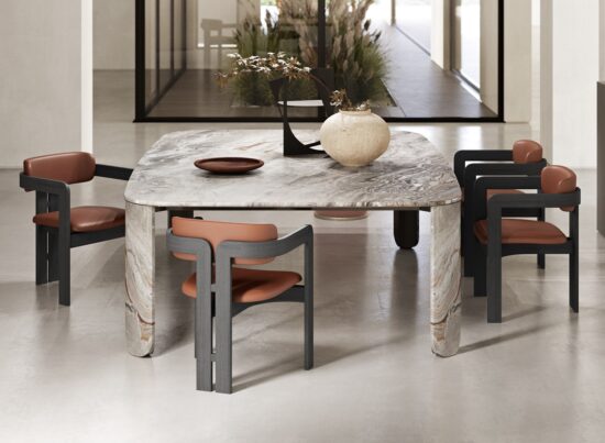 Gallotti Radice Clemo T Square Marble Dining Table 01