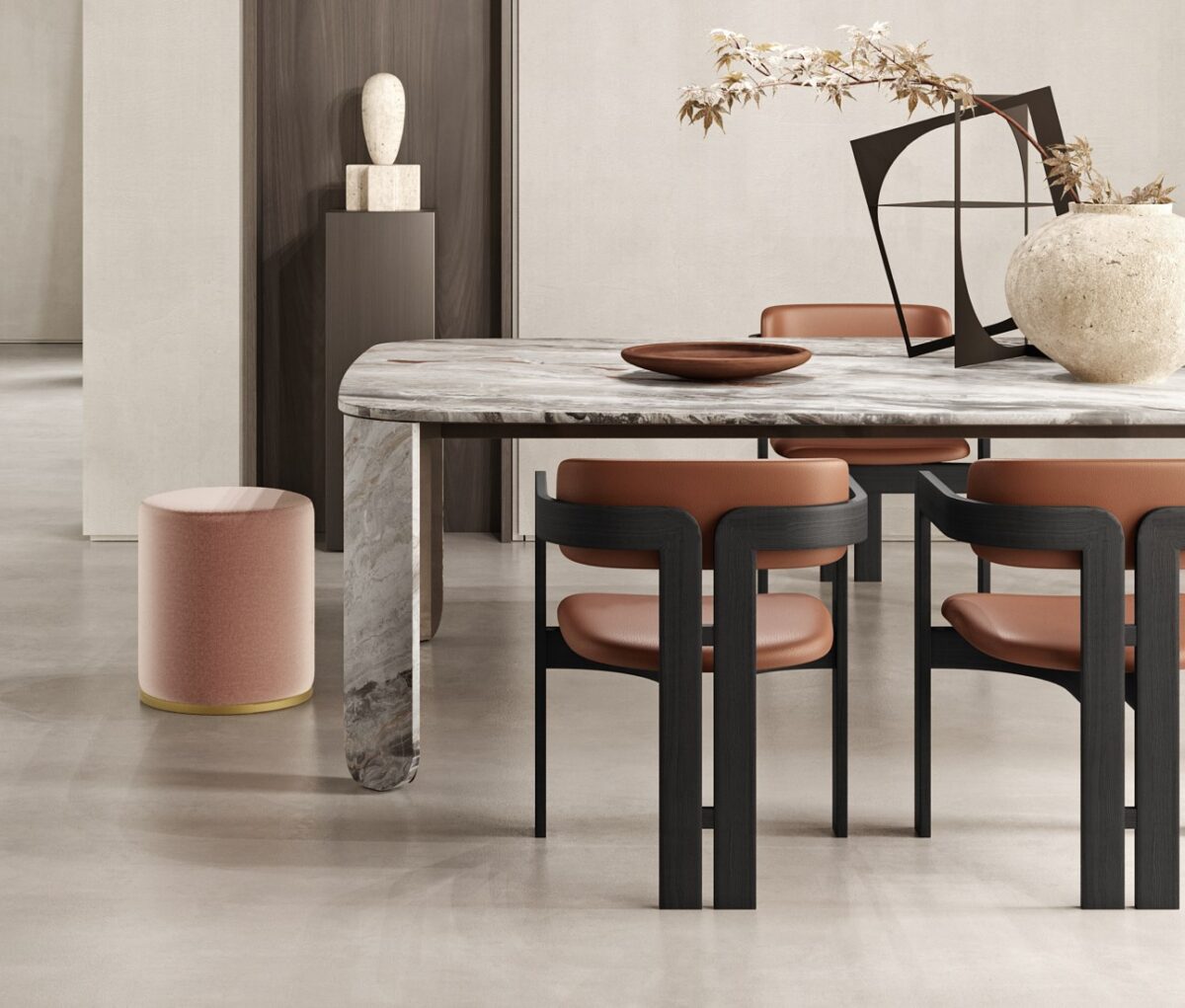 Gallotti Radice Clemo T Square Marble Dining Table 02