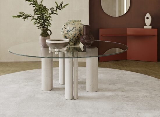 Gallotti Radice Simpodio Round Glass Dining Table 01