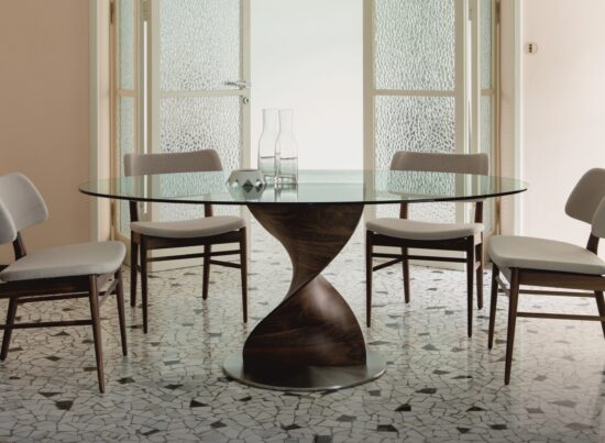 Porada Elika Round Glass Dining Table 01