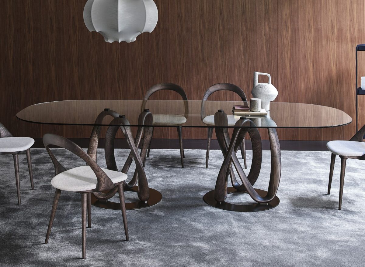 Porada Infinity Double Base Glass Dining Table 01