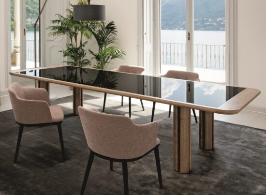 Porada Quadrifoglio Glass Dining Table 01