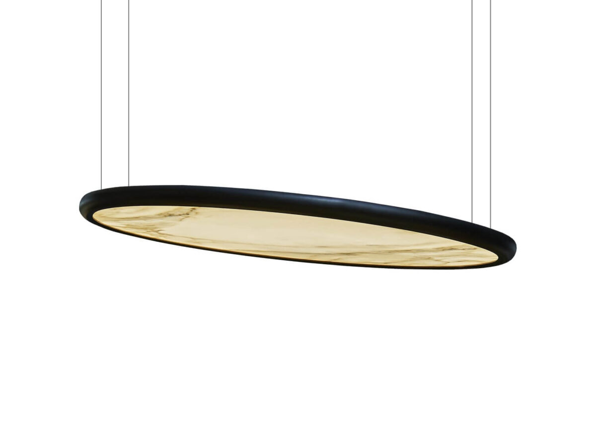 Contardi Bogota Suspension Light CALACATTA MARBLE PRINTED FABRIC