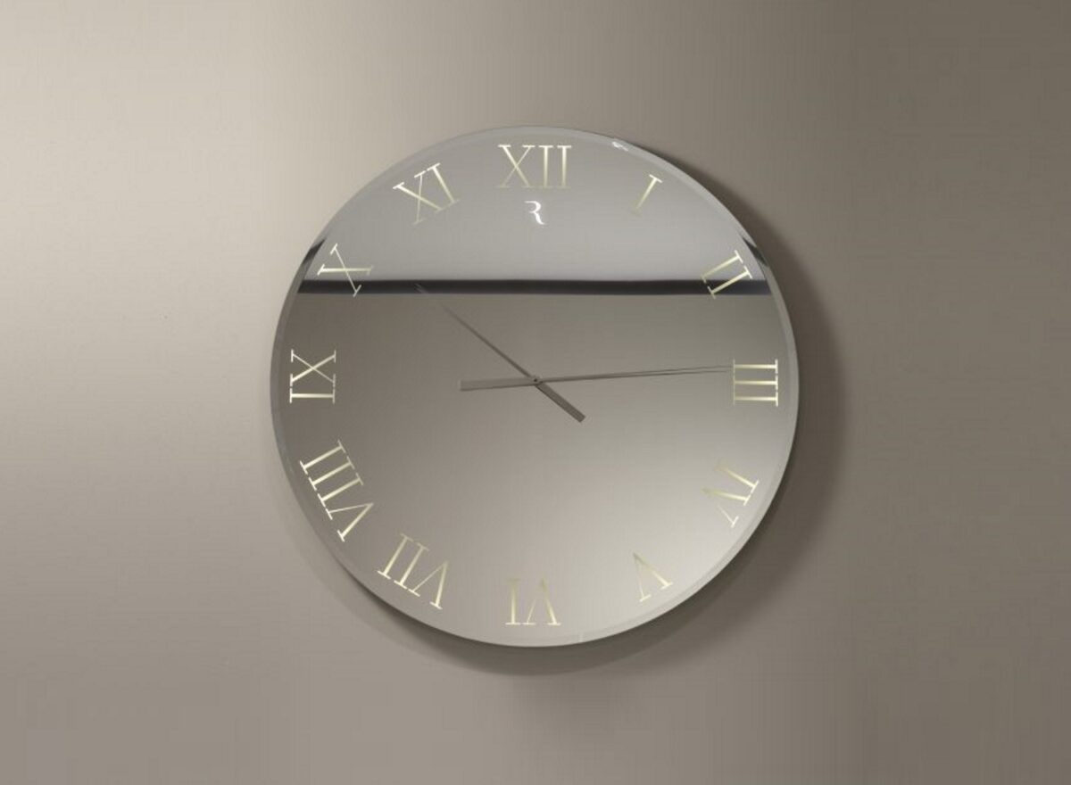Reflex Angelo Titanium Round Mirror Clock 02