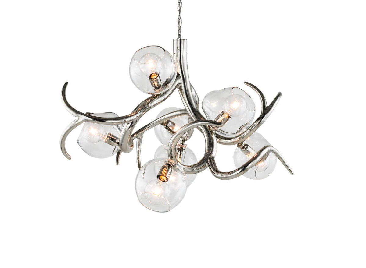 Brand Van Egmond Ersa Round 110 Chandelier Nickel with transparent globes 01