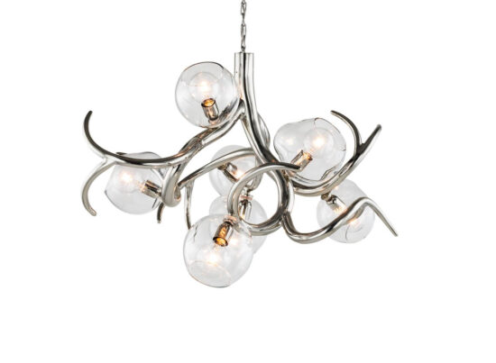 Brand Van Egmond Ersa Round 110 Chandelier Nickel with transparent globes 01