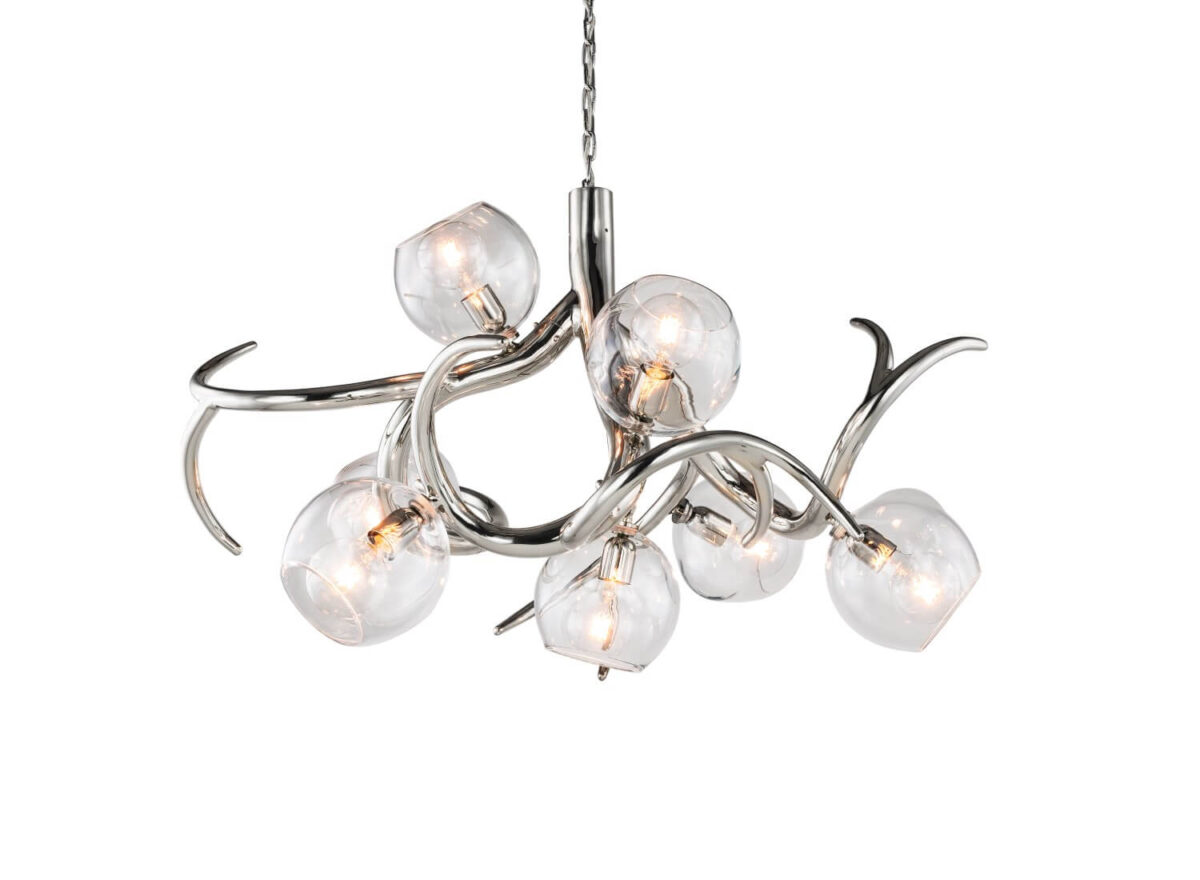 Brand Van Egmond Ersa Round 110 Chandelier Nickel with transparent globes 02