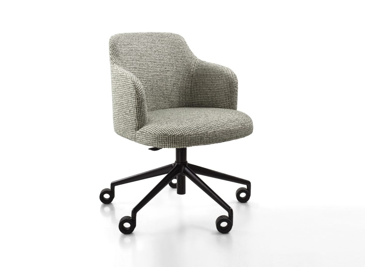 Porada Abby con braccioli girevole con ruote Desk Chair 03