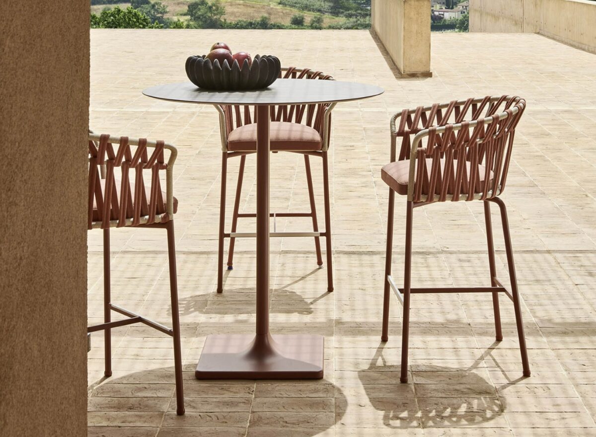 Varaschin Emma Cross Outdoor Bar Stool 01