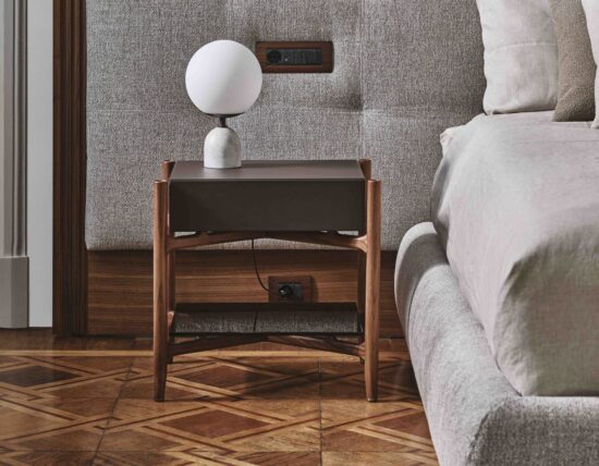 Porada Regent 2 Bedside Cabinet Leather 001