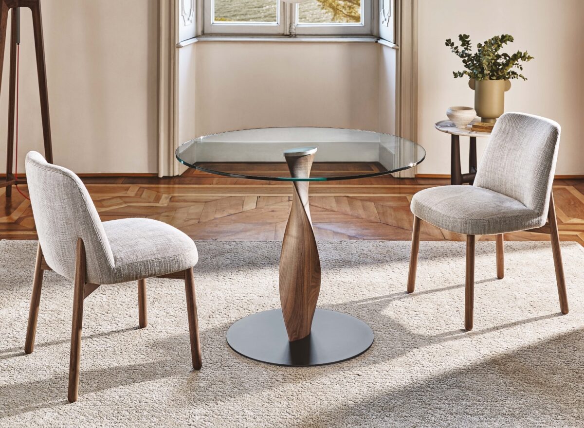Porada Spin Round Glass Dining Table 01