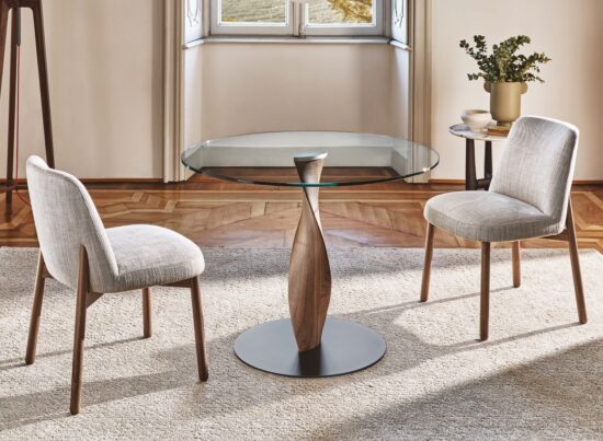 Porada Spin Round Glass Dining Table 01