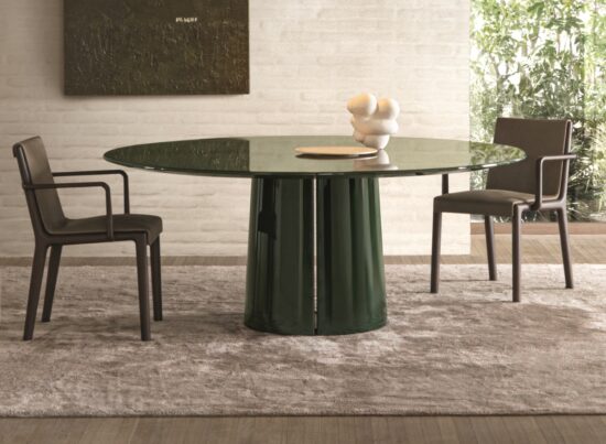 Molteni C Mateo Round Lacquered Wood Dining Table 01
