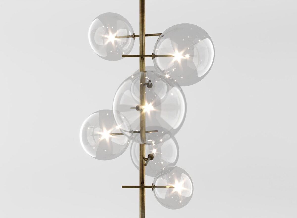 Gallotti Radice Bolle Vertical Floor to Ceiling Light 02