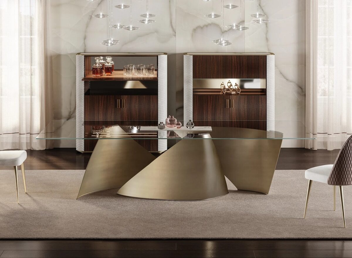 Reflex Angelo Vele 72 Glass Dining Table LIFESTYLE 01