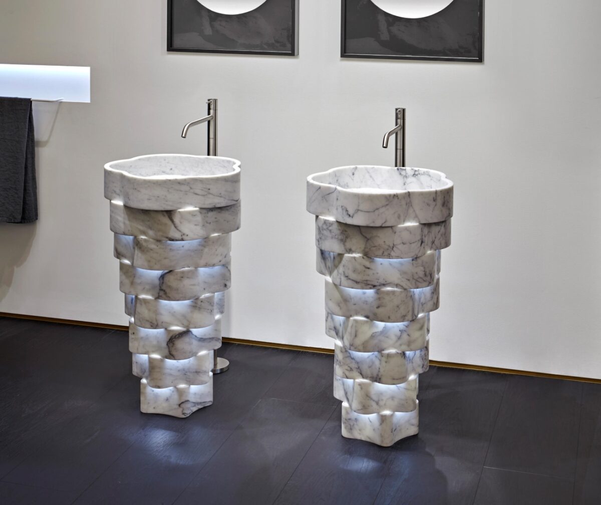 Antonio Lupi Intreccio Freestanding Marble Basin LIFESTYLE 01