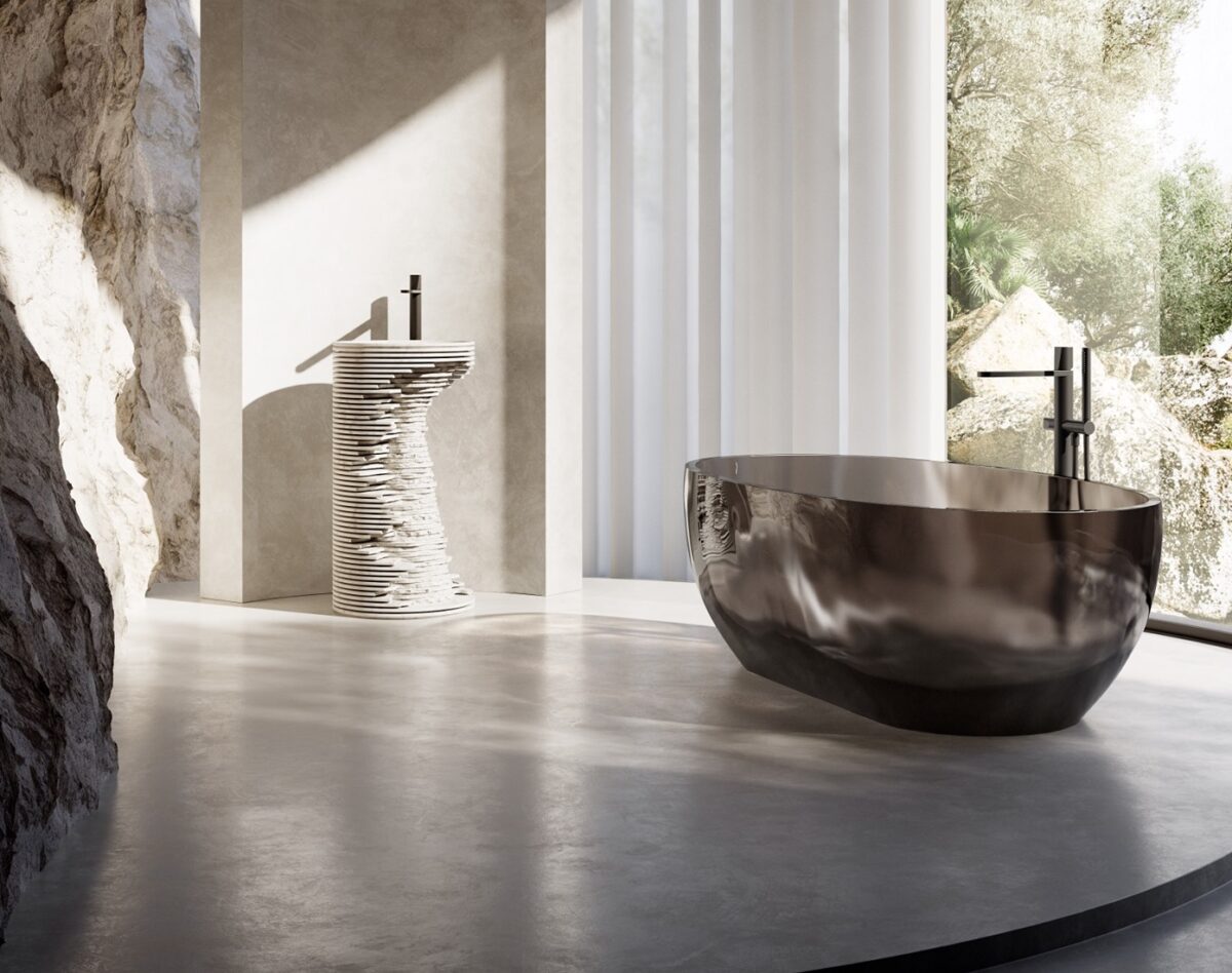 Antonio Lupi Introverso Freestanding Marble Basin LIFESTYLE 04