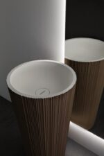 Antonio Lupi Plisse Metal Dust Freestanding Basin LIFESTYLE 03