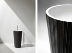 Antonio Lupi Plisse Metal Dust Freestanding Basin STILL LIFE STEEL