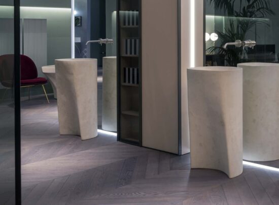 Antonio Lupi Rilievo Freestanding Marble Sink LIFESTYLE 01