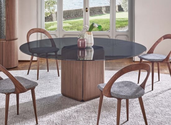 Porada Bay Round Glass Dining Table LIFESTYLE 01