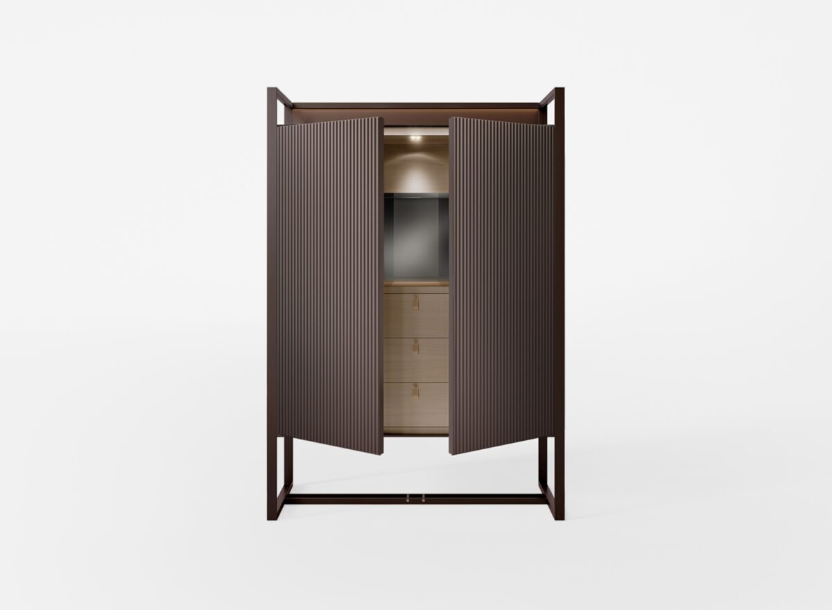 Rimadesio Rialto Bar Cabinet STILL LIFE Amaranto sahara glass 02