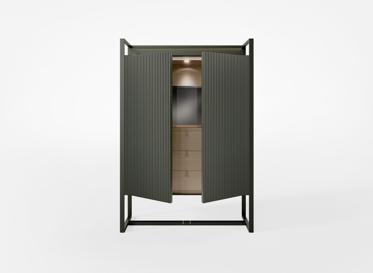 Rimadesio Rialto Bar Cabinet STILL LIFE Verde sahara glass 02