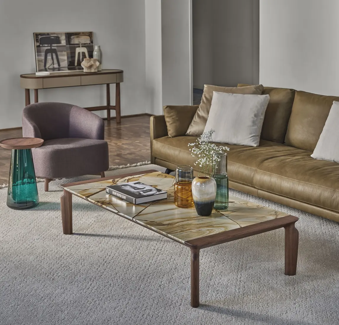 PORADA・GIOTTO Coffee table Porada Callisto Mix Marble Coffee Table - Made in Italy