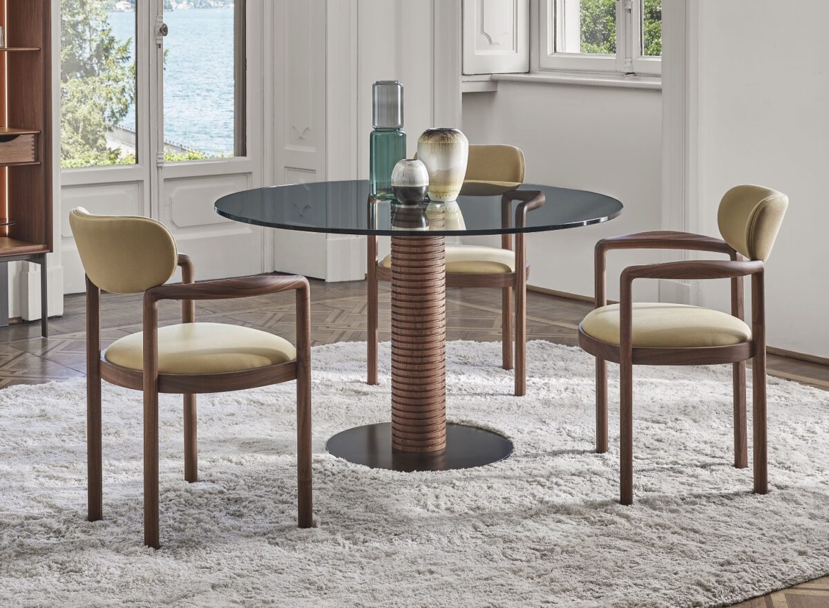 Porada Sansiro Round Glass Dining Table LIFESTYLE 01
