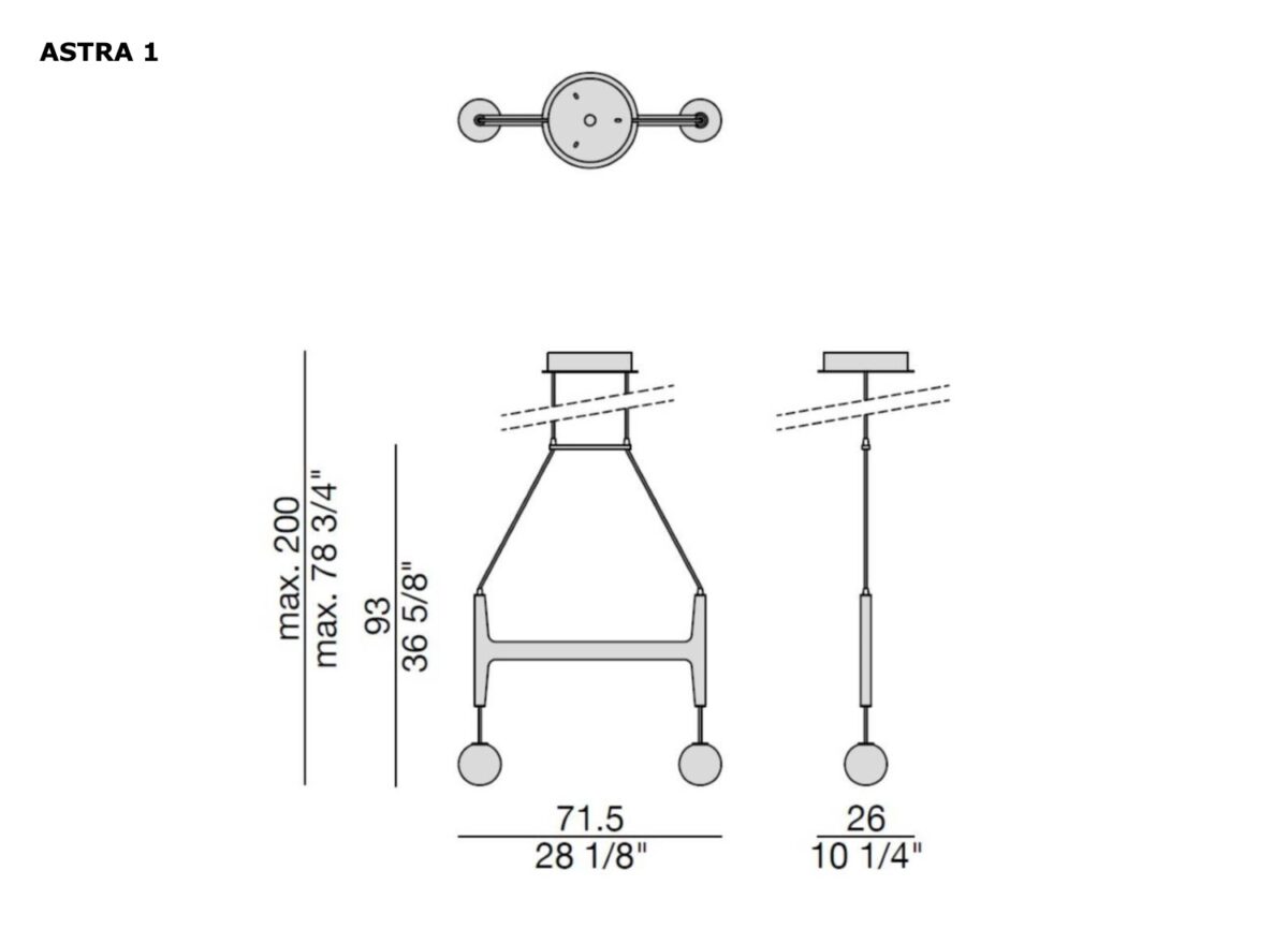 Porada Astra 1 Pendant Light DRAWING