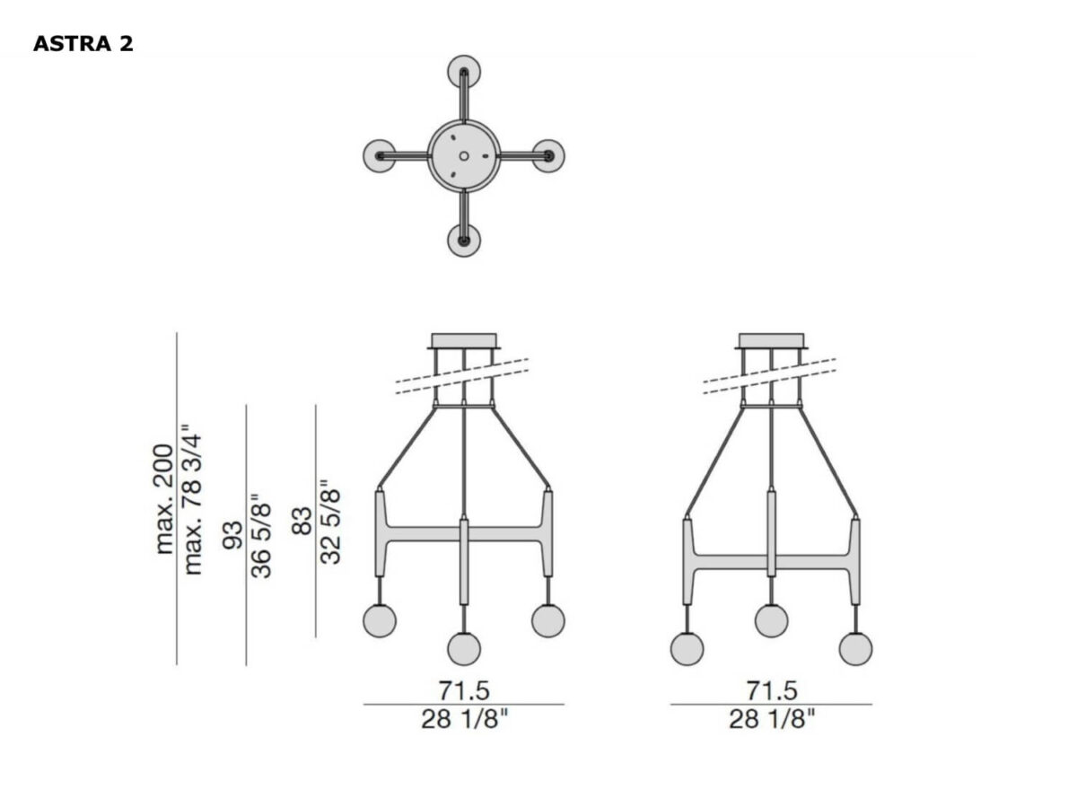 Porada Astra 2 Chandelier DRAWING