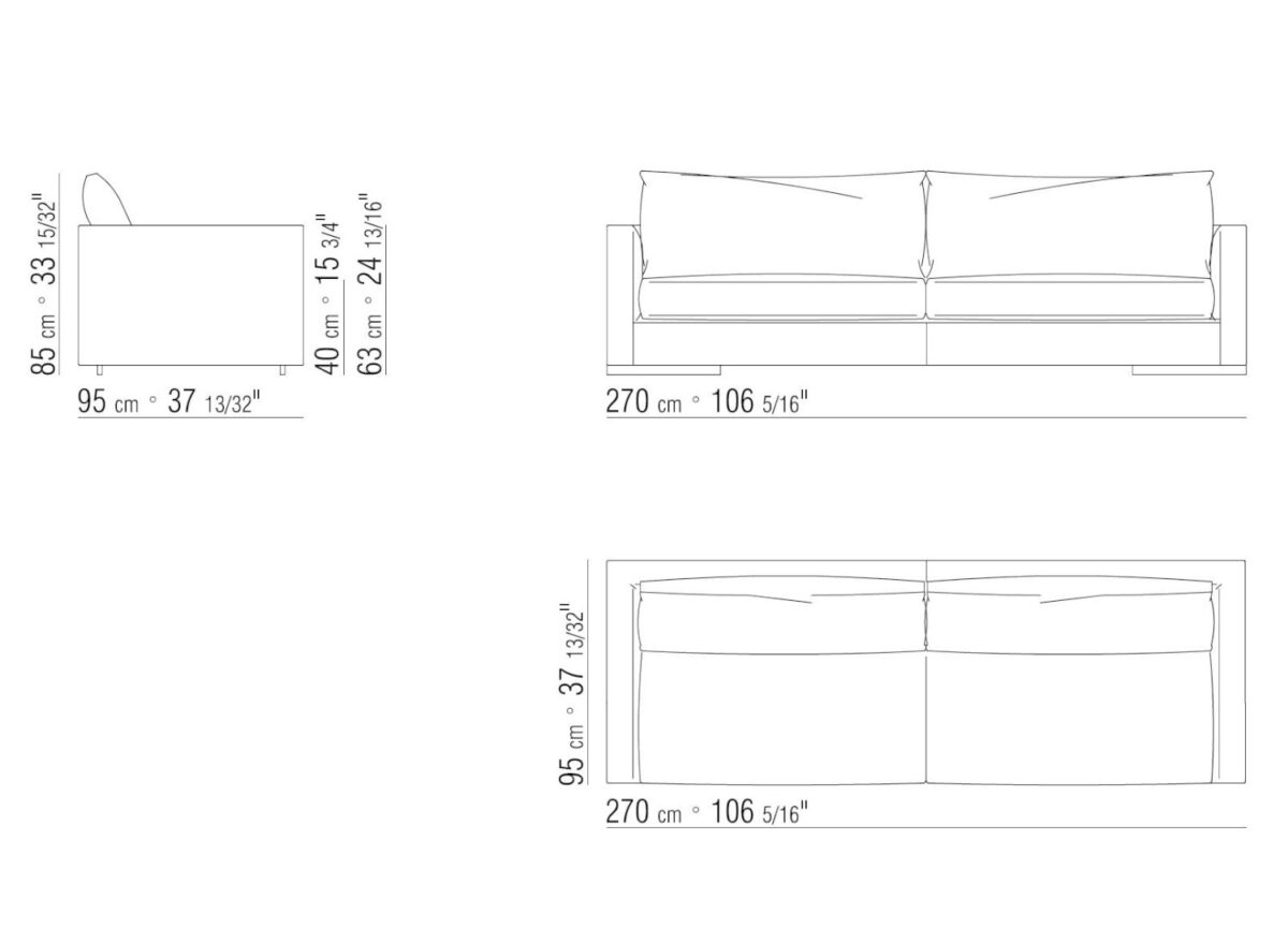 Flexform Magnum Sofa DRAWING 270