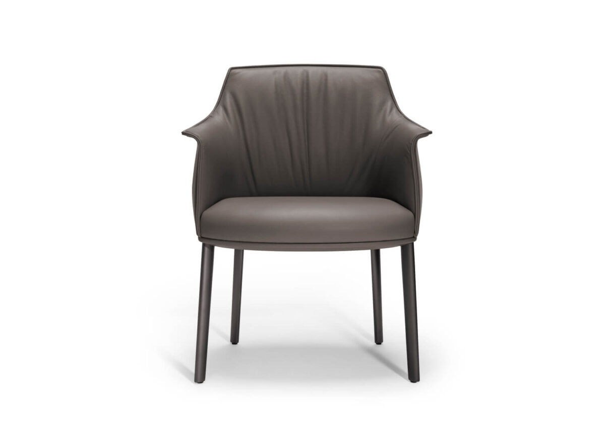 Poltrona Frau Archibald Large Dining Chair Metal Leg STILL LIFE 001