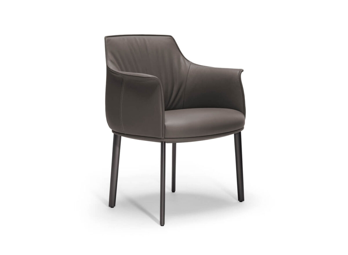 Poltrona Frau Archibald Large Dining Chair Metal Leg STILL LIFE 002
