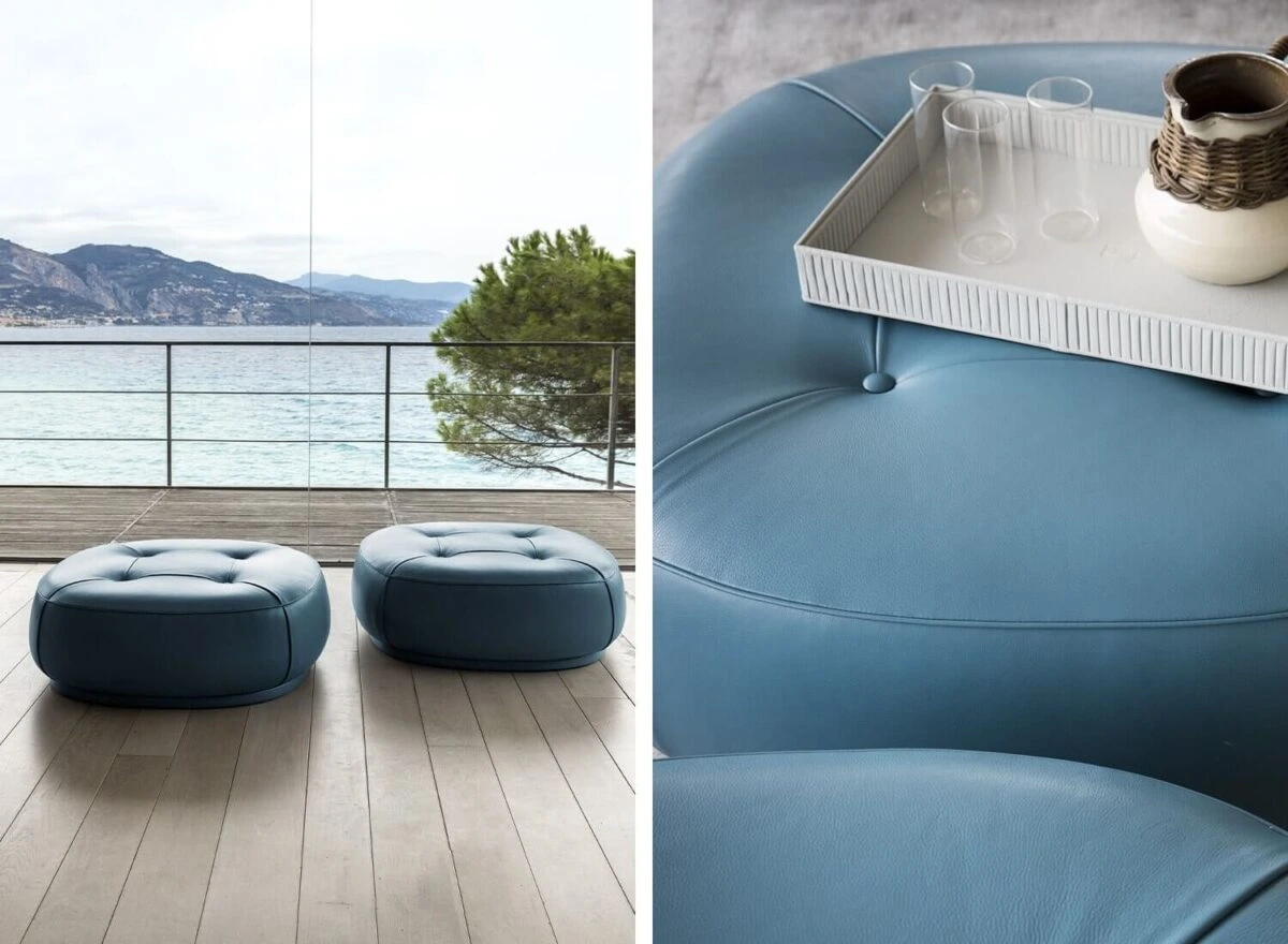 Frau Pouf Design Pelle Leplì Ottoman 106x106cm By Kensaku Oshiro