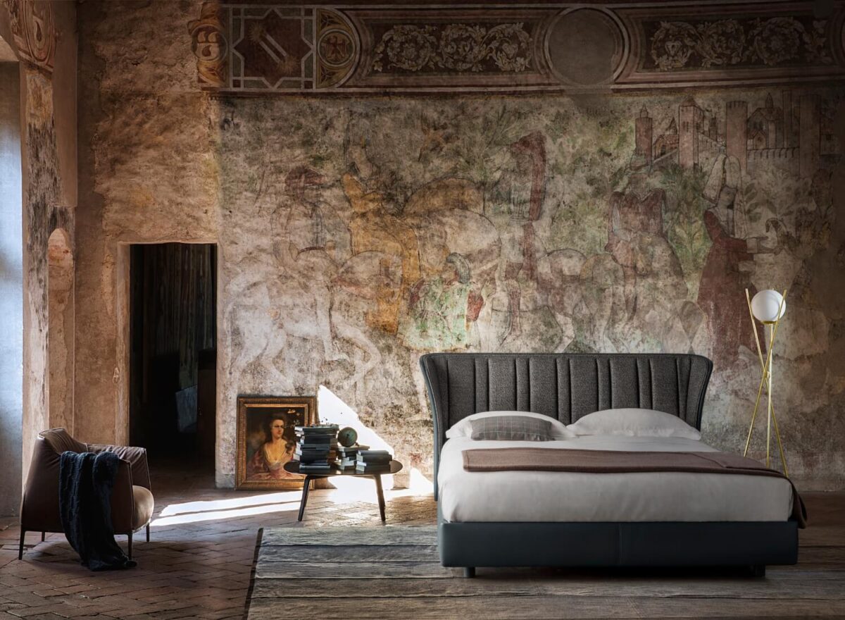 Poltrona Frau Lola Darling Bed with fabric headboard LIFESTYLE 001