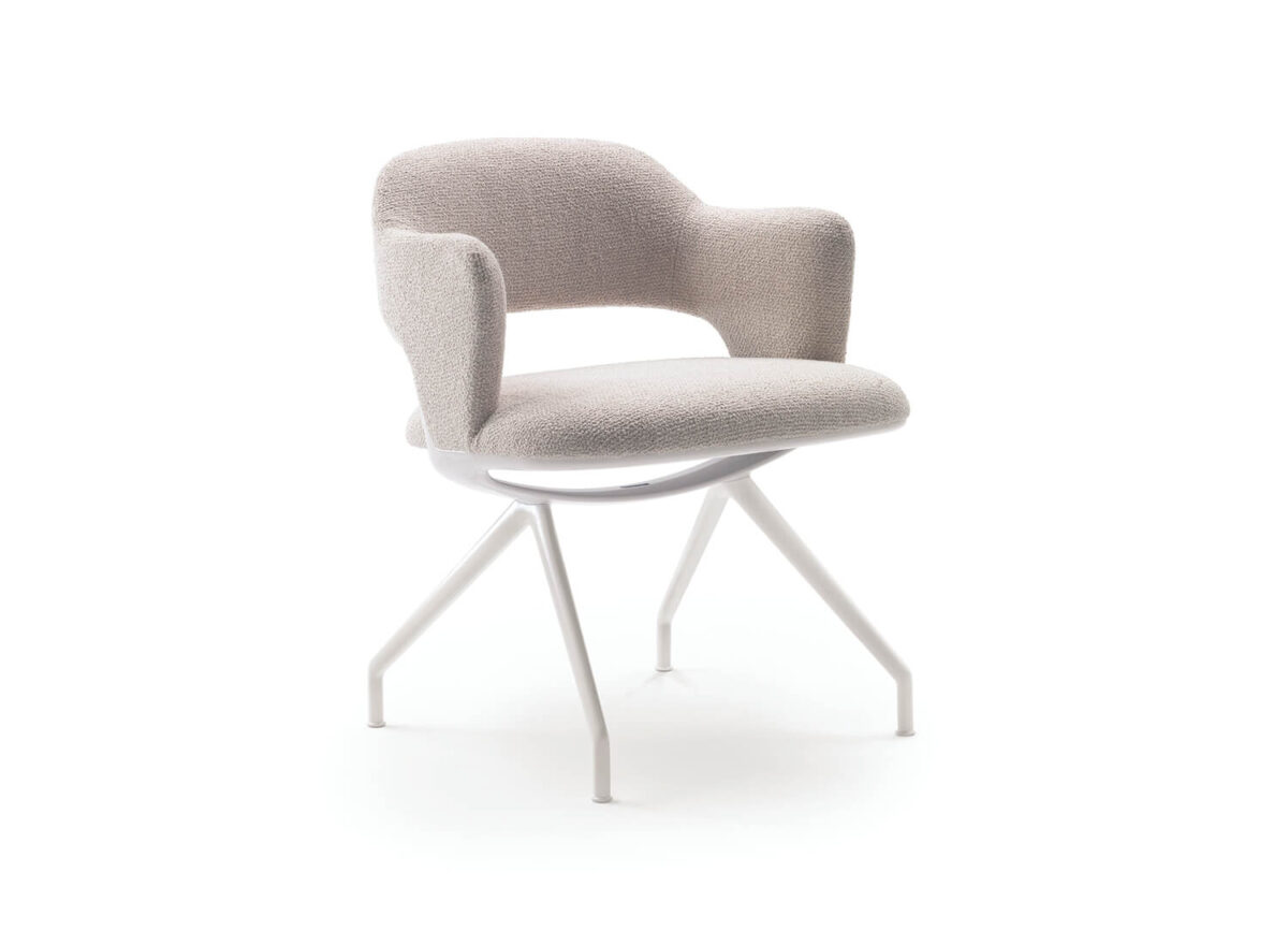 Flexform Alma Aluminium Base Indoor Dining Armchair STILL LIFE 01