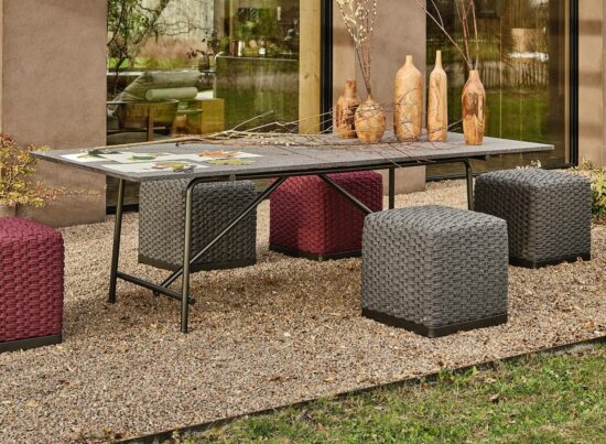 Flexform Any Day Rock Outdoor Dining Table LIFESTYLE 01