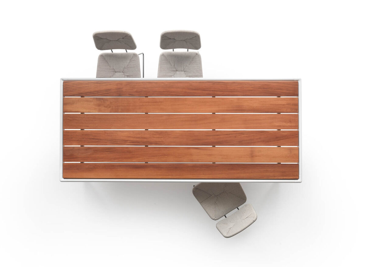 Flexform Pico Wood Recessed Top Outdoor Dining Table STILL LIFE 03