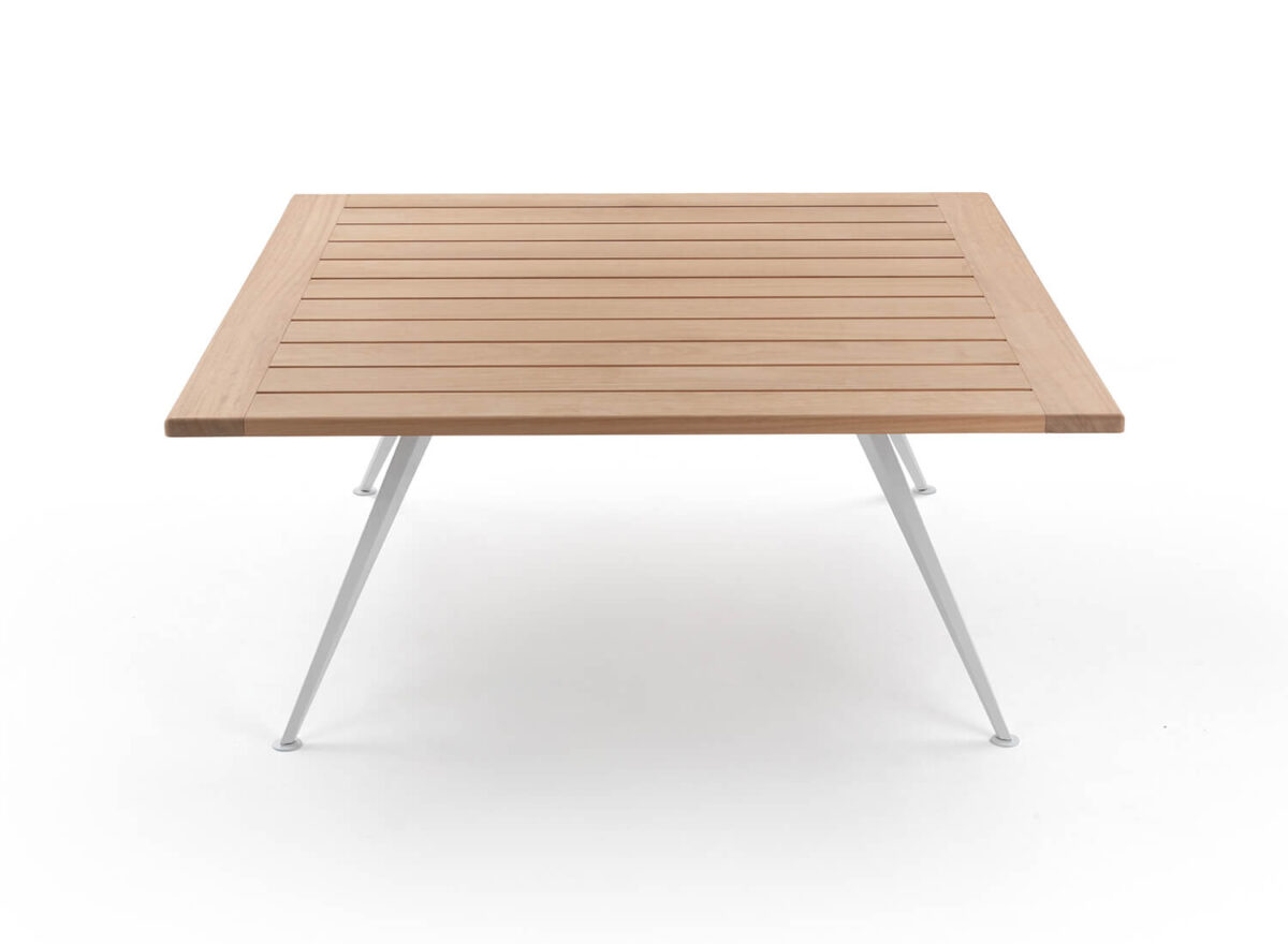 Flexform Zefiro Wood Square Outdoor Dining Table STILL LIFE 01