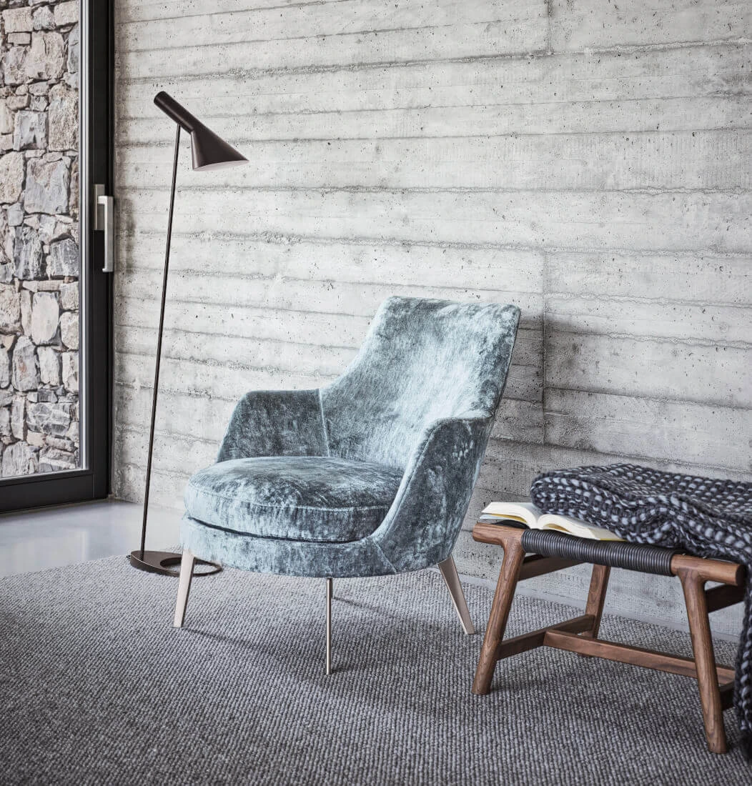 Flexform Poltrona A Guscio Flexform Guscio Armchair Metal Leg Made