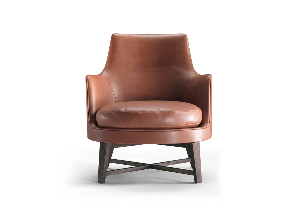 Flexform Guscio Armchair Wood Leg Made in Italy