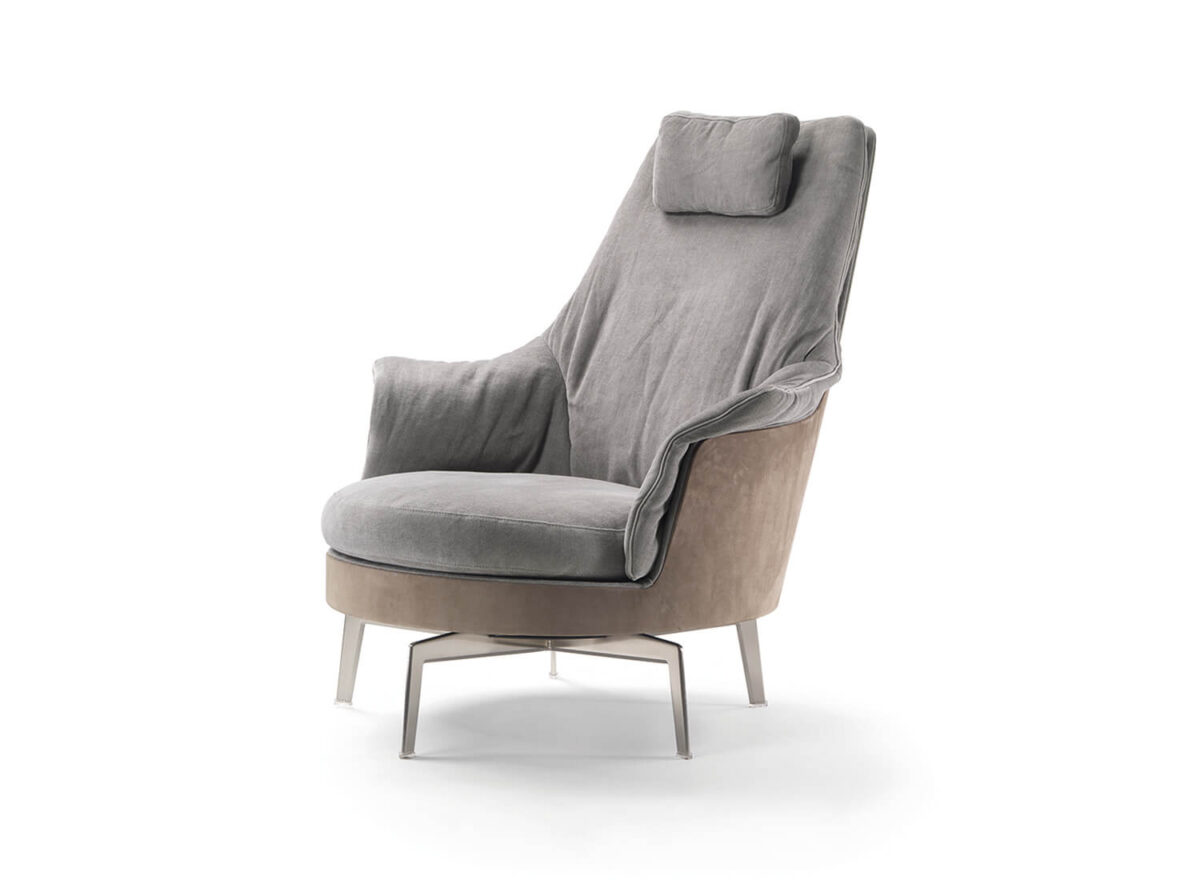 Flexform Guscioalto Light Metal Leg Indoor Armchair STILL LIFE 0001