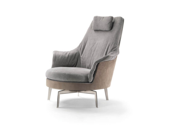 Flexform Guscioalto Light Metal Leg Indoor Armchair STILL LIFE 0001