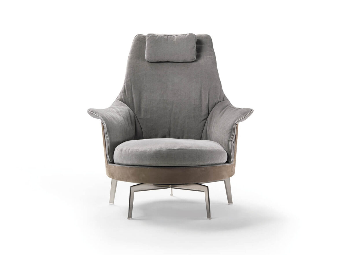 Flexform Guscioalto Light Metal Leg Indoor Armchair STILL LIFE 0002