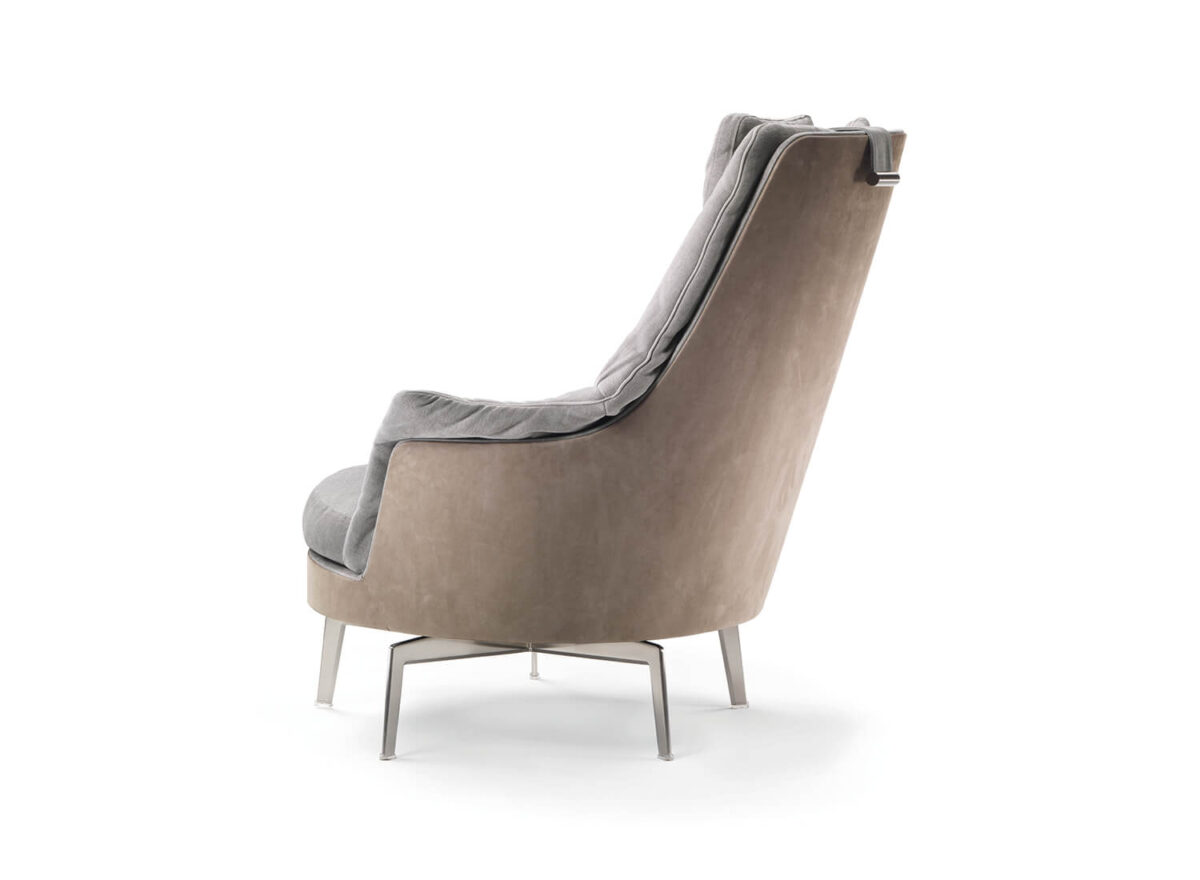 Flexform Guscioalto Light Metal Leg Indoor Armchair STILL LIFE 0003