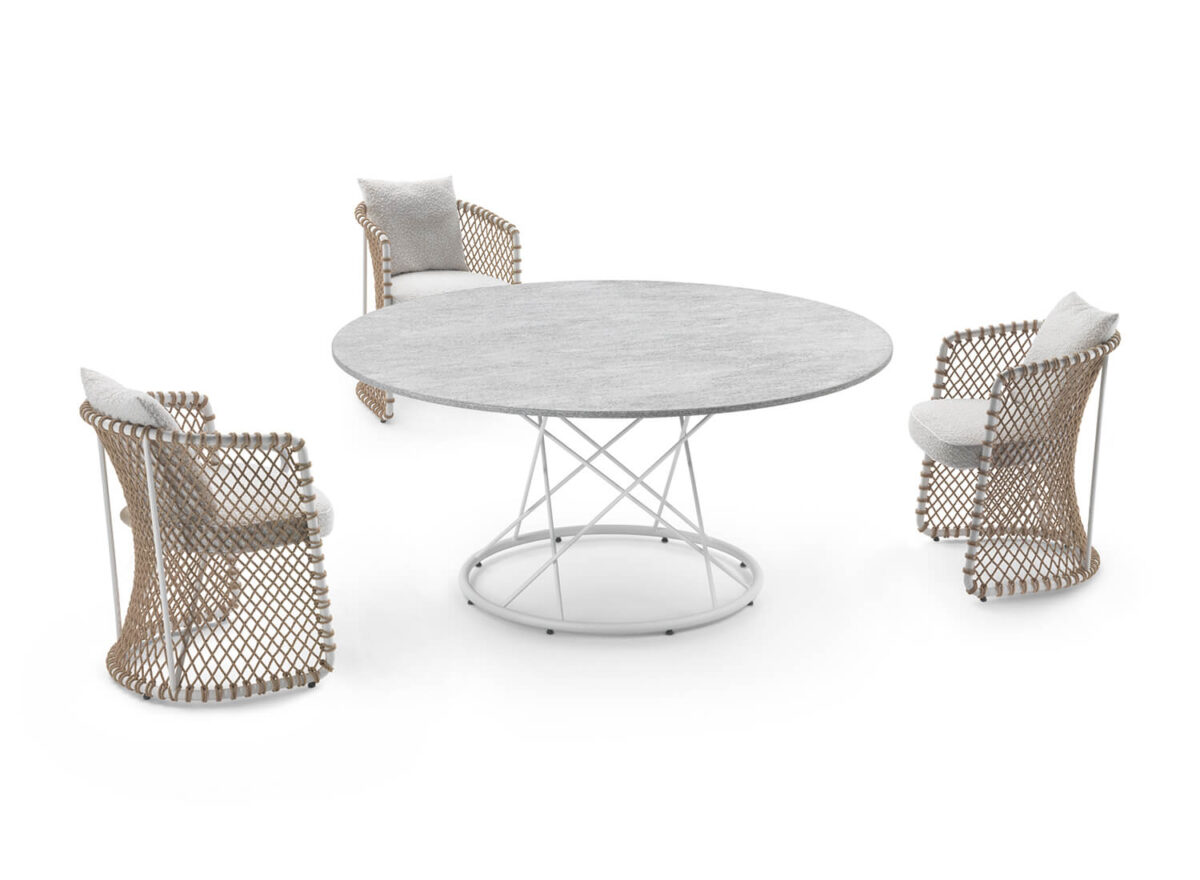 Flexform Torcello Stone Outdoor Dining Table STILL LIFE 04
