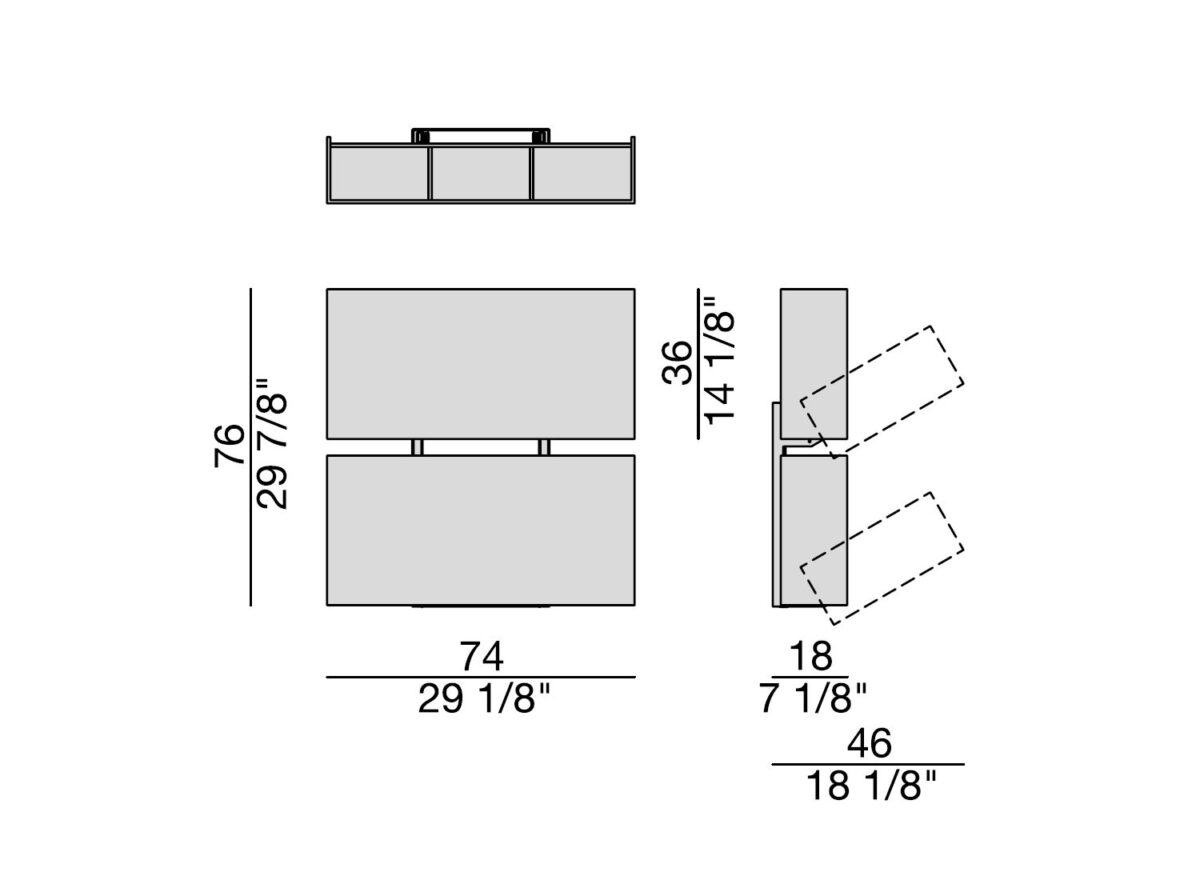 Porada Pit Stop Wall Mounted Shoe Rack DRAWING