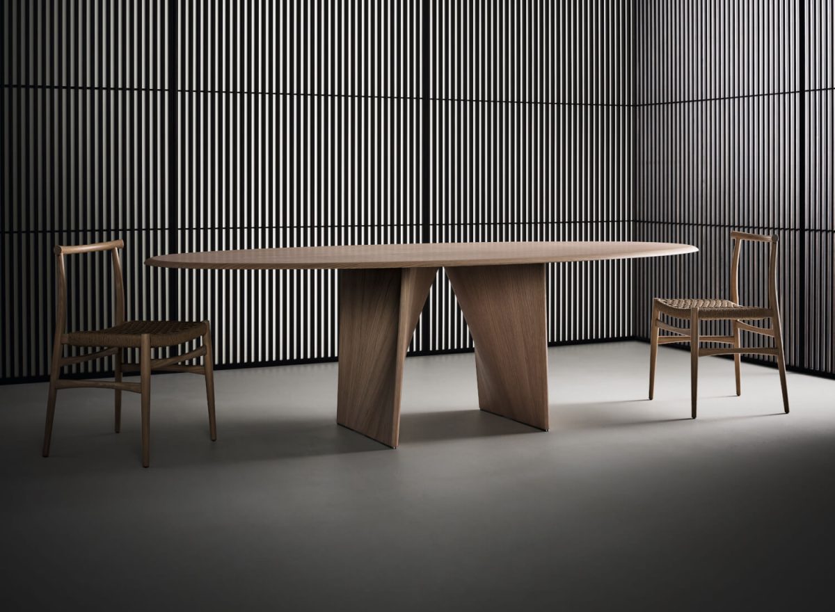 Rimadesio Lambda Oval Wood Dining Table LIFESTYLE 001
