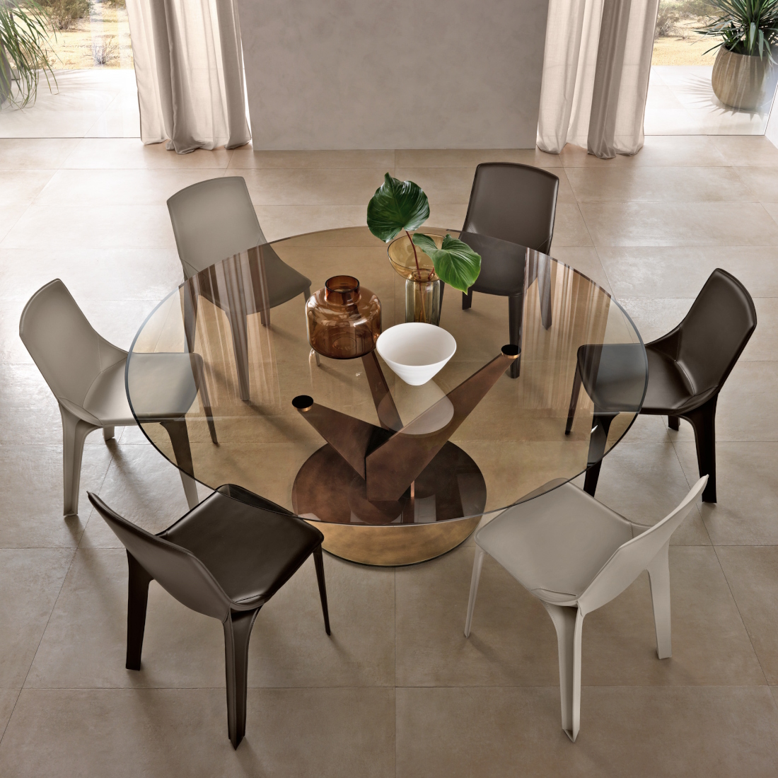 Fiam Epsylon Round Dining Table Bronze LIFESTYLE S 02